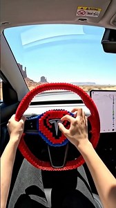 Tesla Spiderman LEGO Steering Wheel — CRISP SATISFYING POV #lego #shorts