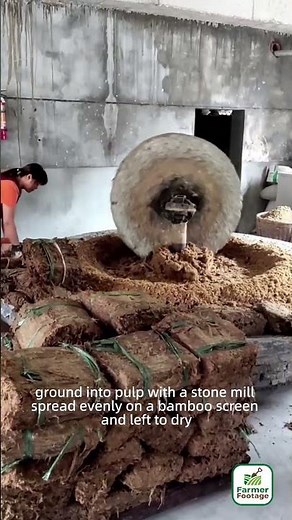 The ancient technique of making paper using bamboo
