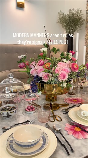 MODERN MANNERS MONDAY Modern manners aren't rules, they're signals of respect. What small courtesy are you choosing this week? #modernmannersyyc #modernmannersmonday #tabletopdecor #tablesettingideas #etiquette