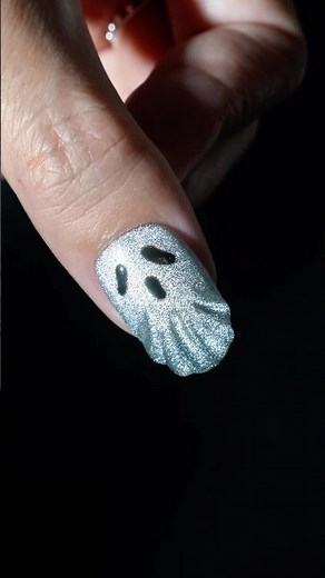 How to Create 3D Ghost Nails for Halloween! 👻 | Easy Nail Art Tutorial #nails #halloween #shorts