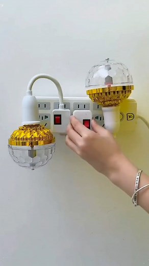 Rotating RGB LED Light Bulb LampforDisco Party Effect 6 Colorful LEDLight#colorful revolving lights #atmosphere lights #practical goodthings