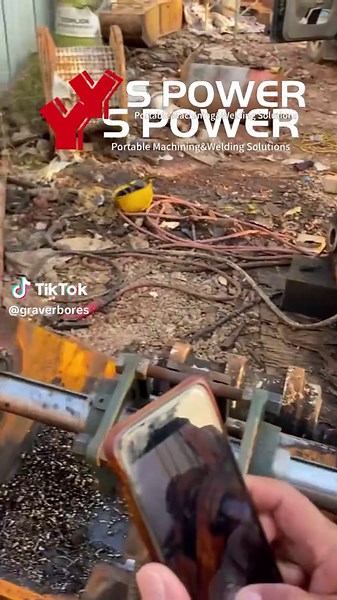 Line boring repair machine-S POWER #machine #machanic #portablelineboring #excavator #truckrepair