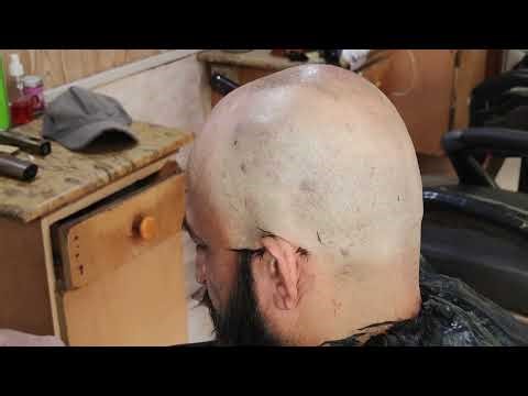 ASMR relaxing sound smooth head shave tutorial zaibi Barber shop