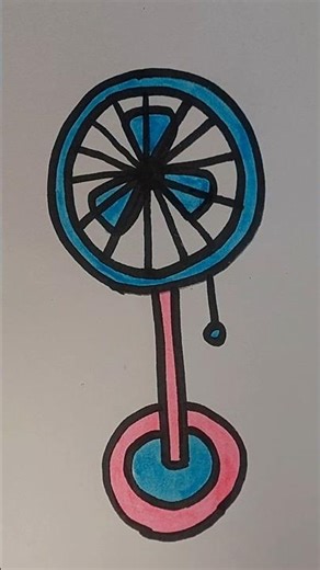 How to draw farrata fan easy| Step by step tutorial for drawing fan| art for beginners and kids