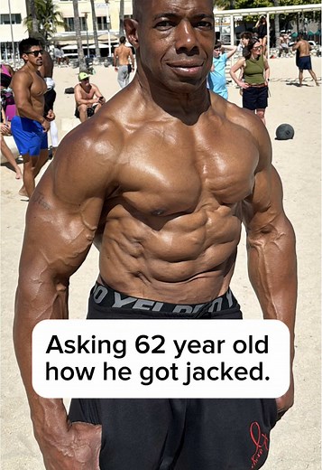 Asking 62 year old how he got JACKED. #bodybuilder #calisthenics #workout #fyp #fittok #abs