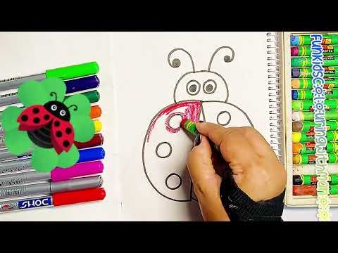 How to Draw & Colour a Cute Ladybug Beetle 🐞 | Easy Drawing for Kids