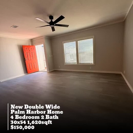 Discover luxury and space with this brand-new 4 bedroom, 2 bath Palm Harbor home! ✨ 30x54 | 1,620 sq. ft. of modern living ✨ Beautiful open layout with premium finishes ✨ Energy-efficient design and durable construction ✨ Perfect for families – spacious bedrooms and stylish kitchen Only $150,000 Available for immediate delivery! | Sun City Modular Homes
