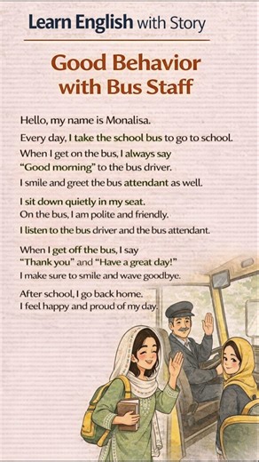 Good Behavior on the School Bus | Learn English with Story | Easy English