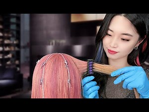 ASMR Relaxing Hair Dye with Hair Chalk