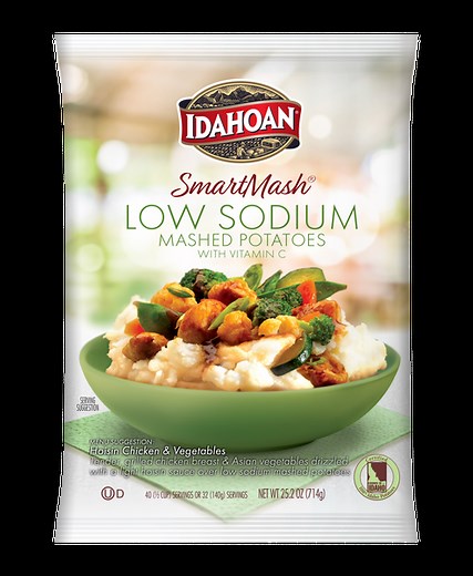 Idahoan® SMARTMASH® Low Sodium Mashed Potatoes with Vit C, 25.2 Oz (Pack of 12)