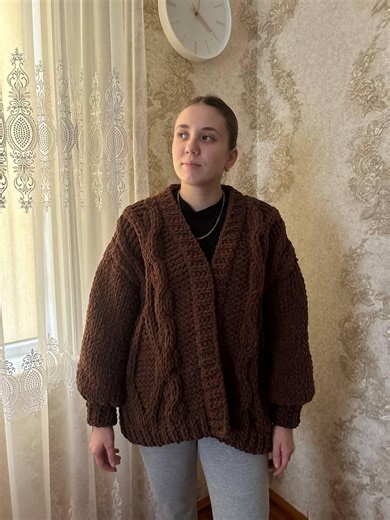 Knitted Cardigan With Alize Puffy Fine - Etsy