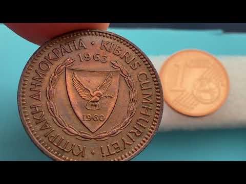 Cyprus 5 mils 1963 coin AU~2€