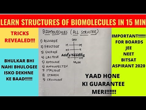 TRICK | LEARN STRUCTURE OF BIOMOLECULES | ALL STRUTURES IN ONE VIDEO | BOARDS | NEET | MAINS |BITSAT
