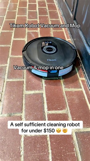 Our Tikom robot vacuum and mop is a fantastic buy for less than $150. It is a game changer for entry level robot vacuums and it’s totally worth it! #tikom #robotvaccuum #cleaning #vacuum #bargain