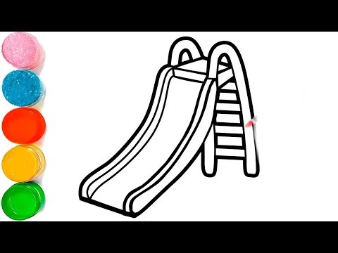 How to Draw a Playground Slide Step by Step Easy | Simple Slide drawing easy