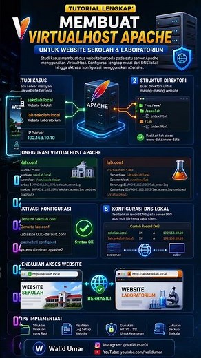 🚀 VirtualHost Apache: Jalankan Website Sekolah & Laboratorium dalam 1 Server!