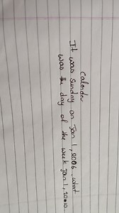 calenderIt was Sunday on Jan 1, 2006, whatwas the day of the ... | Filo