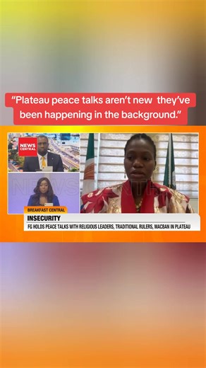 SSA Community Engagement (North Central), @AbiodunEssiet, says efforts to stabilise Plateau State have been ongoing, noting that several documented activities — from community dialogues to consultations with ex-military officials — form part of a larger peace roadmap. She insists progress must be understood as a continuous journey, not a one-off intervention. #PlateauState #ConflictResolution #TinubuAdministration #NewsCentralTV