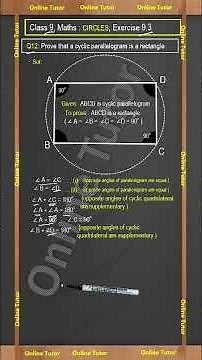 Q12 Ex 9.3 Class 9 Maths | Circles | NCERT Complete Explanation , CBSE, and Competition Exams.