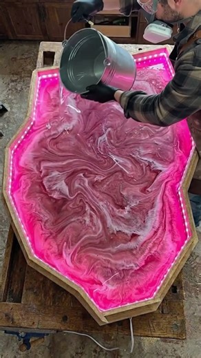 Epic Glowing LED Epoxy Resin Table Pour! 🤩 You Won't Believe The Result!