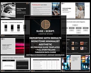 Reporting With Results – Powerpoint Report Deck Template | 60  Slides   Storytelling Guide | Editable PPT | Monotone Minimalist Aesthetic - Etsy Canada