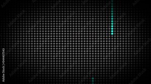 Dot line animation - dots movement in white and orange color over dotted surface on black background Stock Video