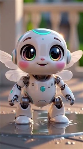 Cutest Robot’s Hilarious First Flight Adventure! 🐝🤖 #CuteRobot #FunnyRobot #shorts