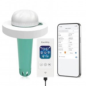 New Digital Pool Water Tester & Smart Pool Monitor for Chlorine, ORP, Salinity, pH, EC, TDS & Temp - 24/7 Pool Chemical Monitor for Hot Tubs, Pond & Spas