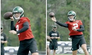 Zach Wilson Throws Incredible Sidearm Pass During Practice