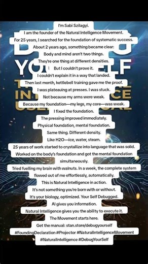 "The Founding Declaration. Read description 👇"#NaturalIntelligenceMovement #DebugYourSelf