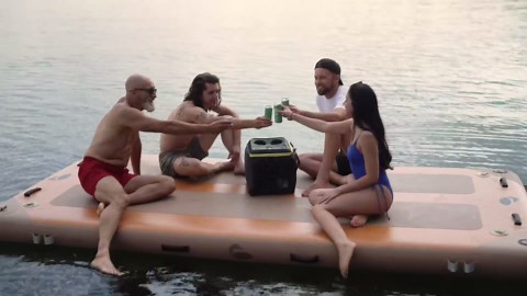 Paddle North Inflatable Utility Dock - Durable Swim Platform for Lakes, Oceans, and Pools - Raft Supports 2,000-2,500 lbs - Includes Inflation Pump. Available in 9 ft and 12 ft Sizes