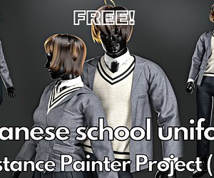 ArtStation - Substance Painter (.SPP) : School uniform | Game Assets