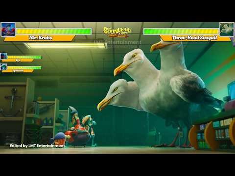 The SpongeBob Movie 2025: Mr. Krabs Vs Three-Head Seagull WITH HEALTHBARS | Concept Game UI