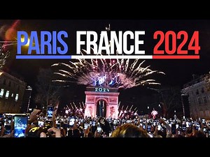 NEW YEAR 2024 IN PARIS, FRANCE FIREWORKS ON THE ARCH OF TRIUMPH #PARISNEWYEAR2024 #PARISFIREWORKS