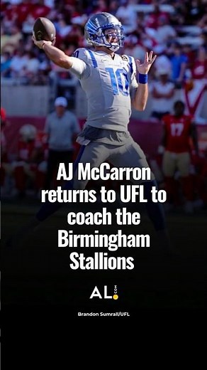 AJ McCarron returns to UFL to coach the Birmingham Stallions