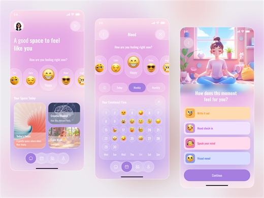 Mindfulness & Mood Journal App UI
