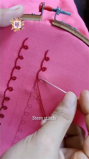 Stem stitch tutorial, how to do stem stitch step by step #handembroidery #embroidery