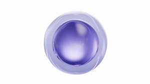 Loop animation of purple transparent cosmetics liquid ball, 3d rendering.