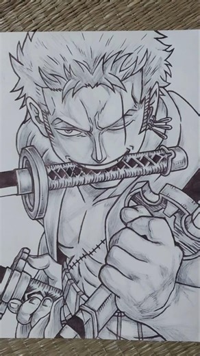 #legendary character of one piece is Roronoa Zoro # sketch bye Dark_sketch_666 #🥶☠️