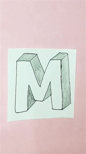 Easy 3D Letter M Drawing Tutorial