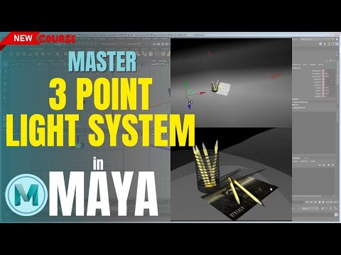 Maya 3-Point Light System | Key, Fill & Rim Light Setup Step by Step | Studio 3-Point Light Setup