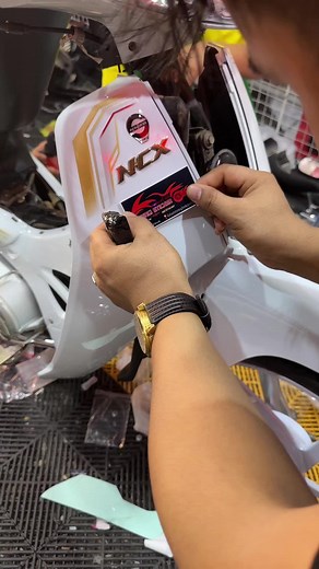 Customizing a White Motor Scooter with NEX Stickers