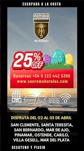 Semana Santa en San Remo Hoteles 2026
