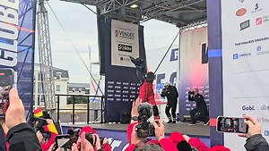 222K views · 9.6K reactions | Le retour sur terre semble faire beaucoup de bien à Denis Van Weynbergh  Le skipper belge se déchaîne sur scène et laisse exploser sa joie  | Le Journal des Sables | Facebook