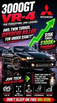 💥 Mitsubishi 3000GT VR-4: The $15K JDM Supercar That Could Be Worth $100K! 📈🔥