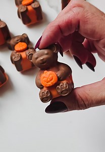 847K views · 5.8K reactions | Raspberry Hazelnut Chocolate Pumpkin Bears 笠 What tru fru ? #chocolatebear #milkchocolate #fallseason #spookyseason #SpookySzn #halloweentreats #trufru #pumpkinspiceseason #chocolateraspberry | Sasha Cakes Chicago | Facebook