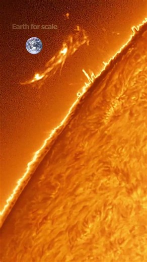 Spectacular Side View of the Solar Rim! Captured Through My Telescope #colorized #space #solarsystem