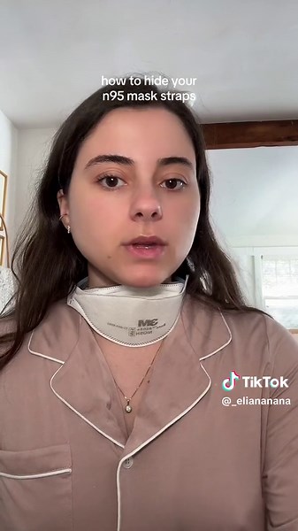 hair for n95 mask ~~~ how to wear your n95 so that the straps are hidden and your hair doesn’t get pressed down. I use the 3M aura here, but this can be done with any n95 mask. #n95 #cleanair #hairtutorial