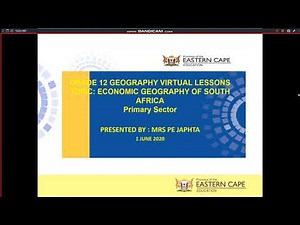 Geography- Economic Geography (Grade 12)