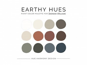 Earthy Neutral Paint Color Scheme Sherwin Williams Whole House Paint Color Palette Modern Earthy Neutral Paint Colors Warm Neutral Paint - Etsy